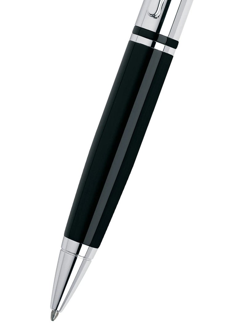 Cross 1-Piece Calais Ballpoint Pen In Gift Box Black Ink Black And Silver Barrel - Image 5