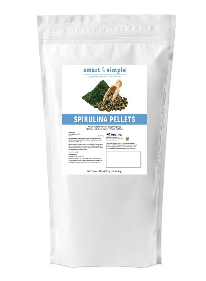 SmartEquine Smart & Simple Spirulina Pellets for Horses | Immune Support, Respiratory Supplement for Horses | Convenient and Tasty Apple Banana Flavor | 56 Servings | 3.7 lb Bag - Image 1