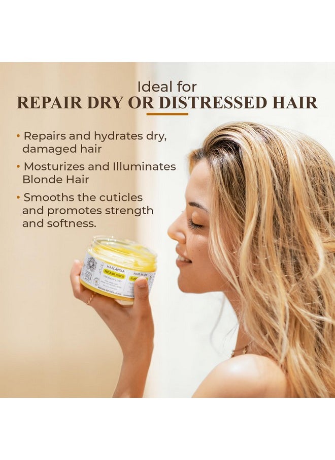 Intea Intea Hair Mask for Blonde, Dyed or Rinsed Hair - 8.3 oz - Restores Damaged Highlights - Paraben and Ammonia Free - With Chamomile Extract  - Image 2