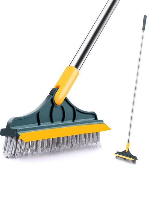 فرشاة تنظيف الأرضيات 2 في 1 مع ممسحة ومشط لإزالة الشعر