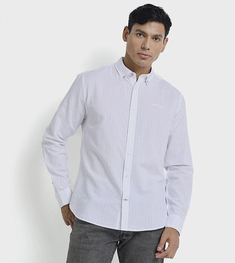 بين شيرمان Ben Sherman Men's Long Sleeve Striped Shirts