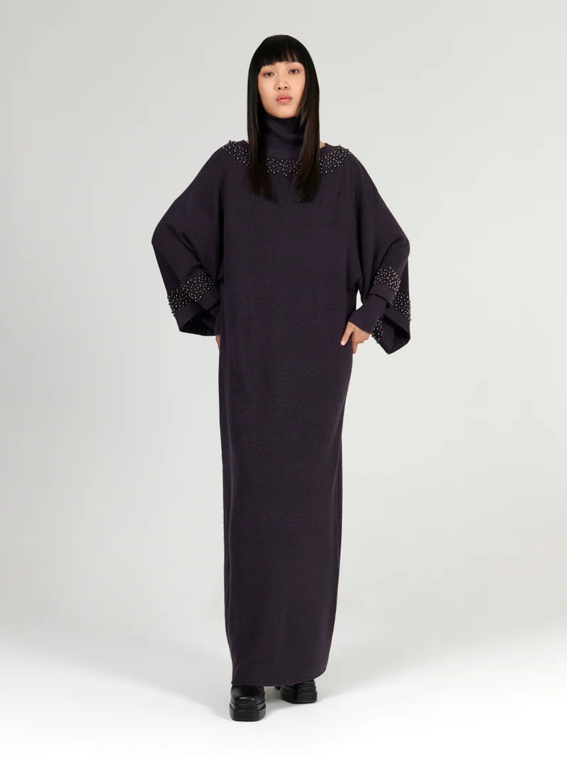 Embellished Wool Kaftan