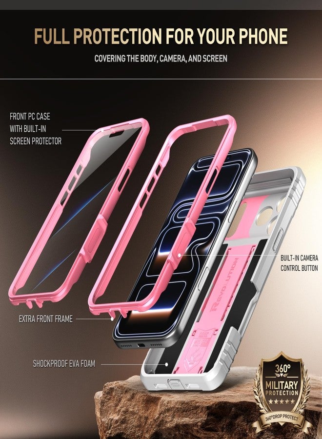 Poetic for iPhone 17 Pro Max Case with Camera Control Capture Button, [Built-in Stand] [Built-in Screen Protector] Full-Body Military Grade Rugged Phone Case for iPhone 17 Pro Max, Pink - Image 3