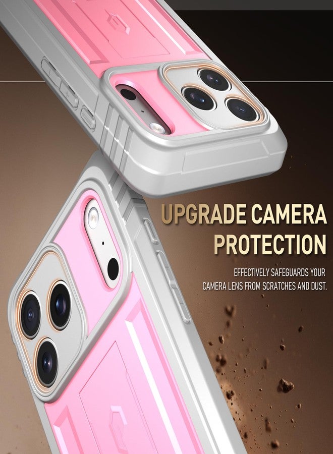 Poetic for iPhone 17 Pro Max Case with Camera Control Capture Button, [Built-in Stand] [Built-in Screen Protector] Full-Body Military Grade Rugged Phone Case for iPhone 17 Pro Max, Pink - Image 5