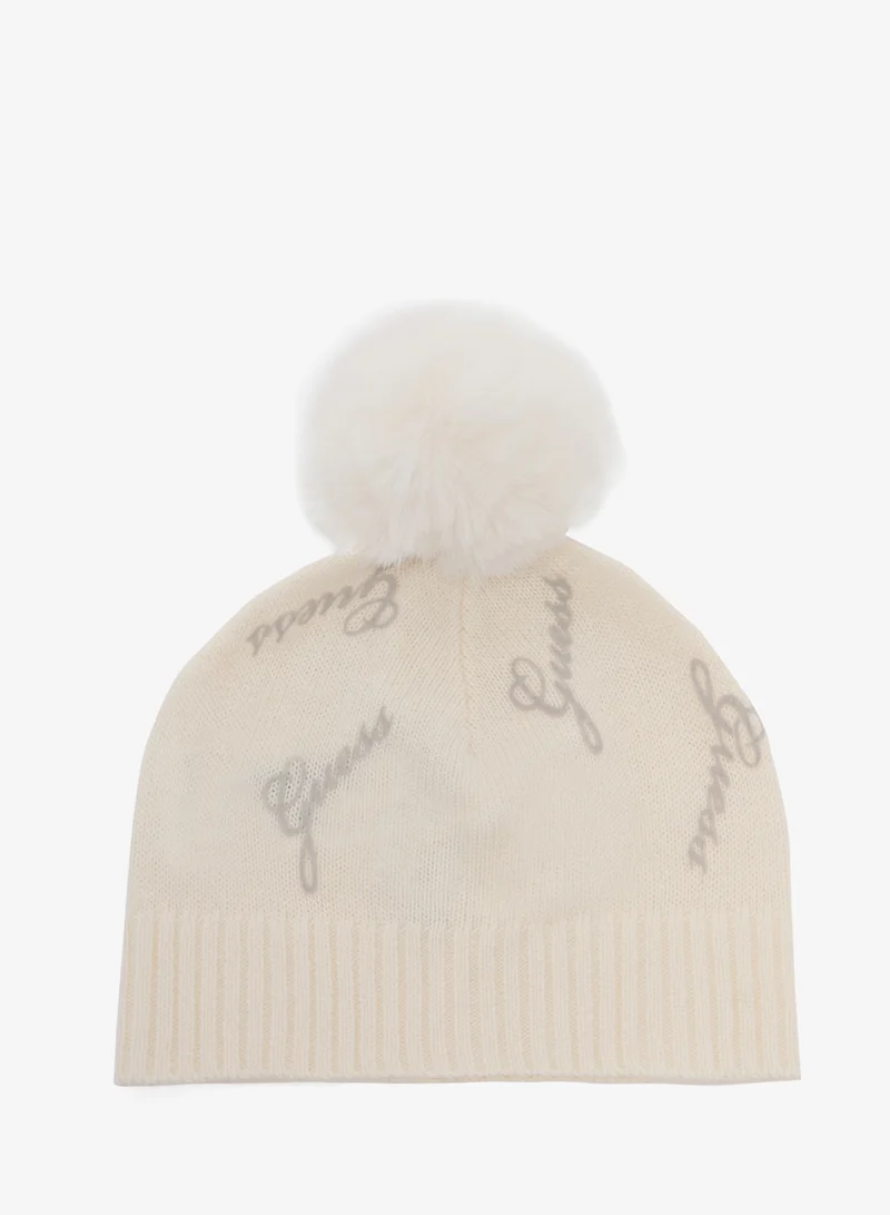 GUESS Kids Logo Pom Beanie
