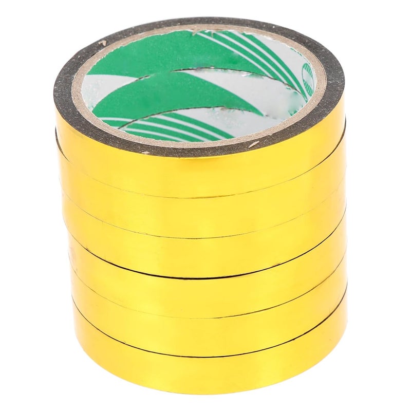 6 Rolls Golden Washi Tape Metallic Mirror Decorative Tape 1.5cm X 50m for Students Crafting and Packaging - Image 1