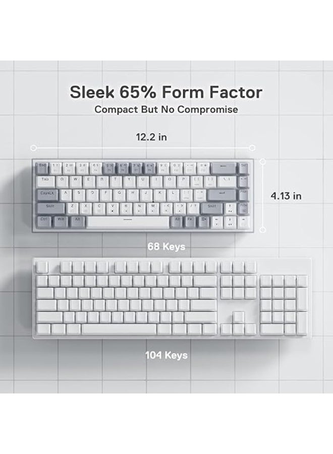 65% Mechanical Gaming Keyboard – 68 Keys, Quiet Red Switches, RGB Backlight, Hot-Swappable, Wired USB, Compact Layout with Arrow Keys - Image 3
