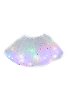 Generic Kids LED Light-Up Sequin Tutu Skirt White 