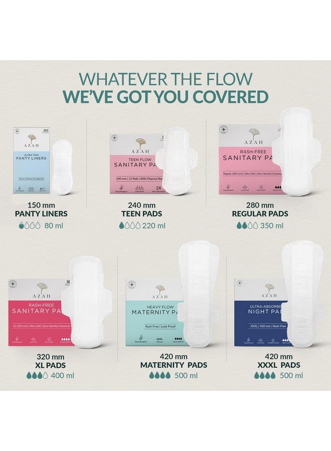 AZAH Maternity Pads After Delivery For Women (12 Pads) | Extra Absorbent Maternity Pads Xxxl Size | Soft And Rash Free | For Postpartum Flow, Urine Incontinence, Ultra Heavy Flow Sanitary Pads - Image 5