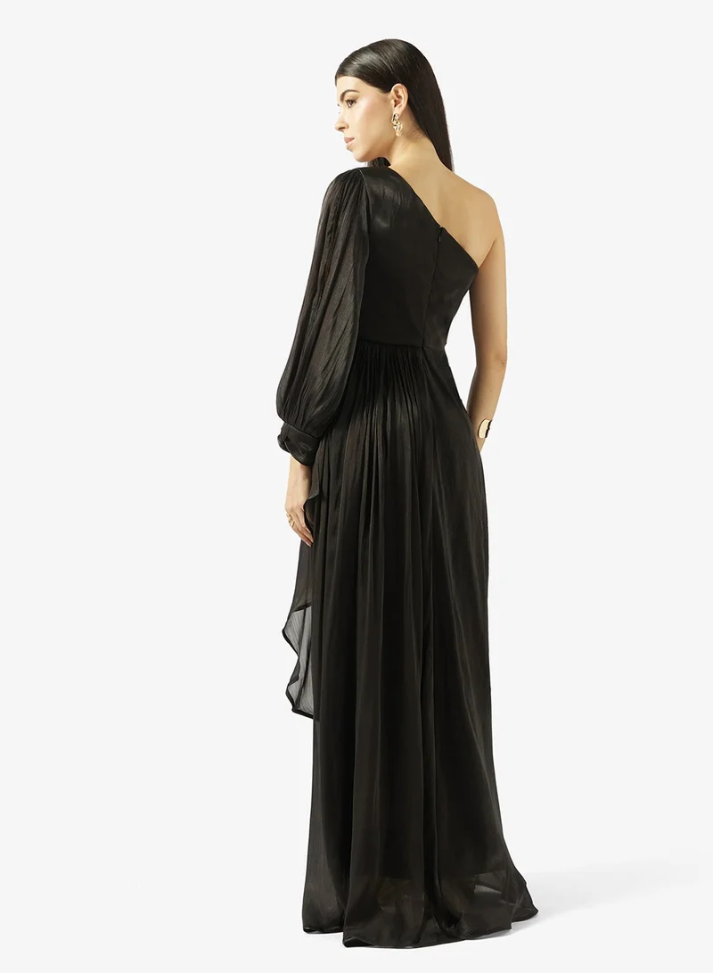 Iyra  Mesh Floral Detail Tiered Hem Dress for Women | Best Price UAE