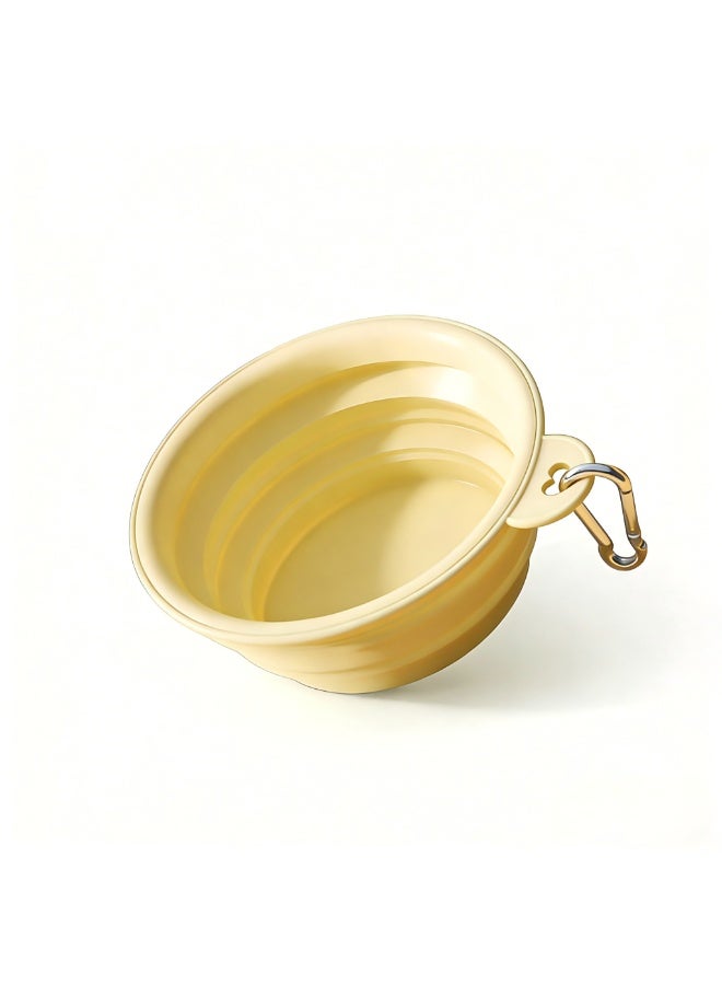 EPET Portable Collapsible Pet Travel Bowl for Dogs & Cats (Yellow) - Image 1