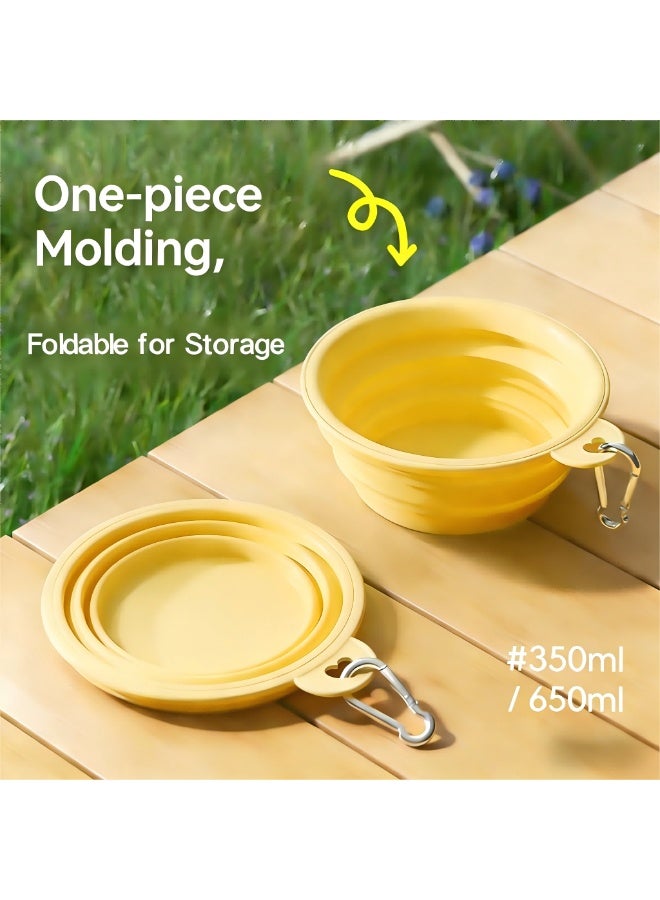 EPET Portable Collapsible Pet Travel Bowl for Dogs & Cats (Yellow) - Image 2