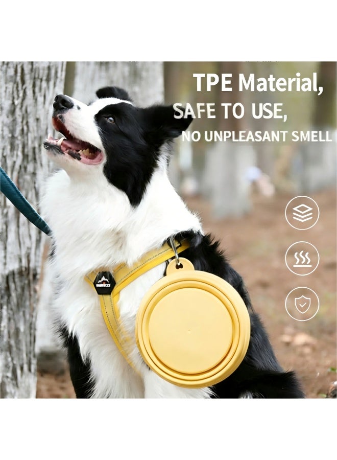 EPET Portable Collapsible Pet Travel Bowl for Dogs & Cats (Yellow) - Image 3