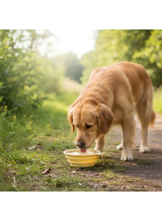 EPET Portable Collapsible Pet Travel Bowl for Dogs & Cats (Yellow) - Image 4