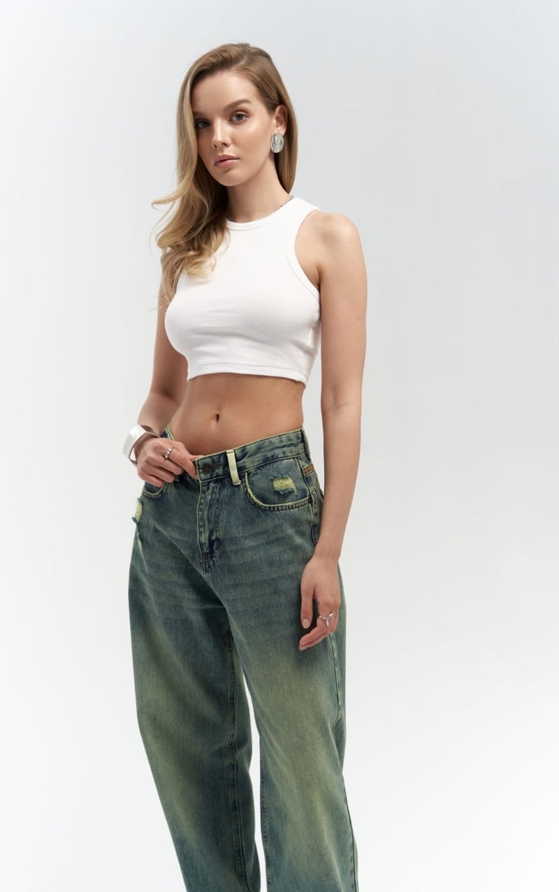 Mai Collection Blair Wash Green Jeans - Image 1