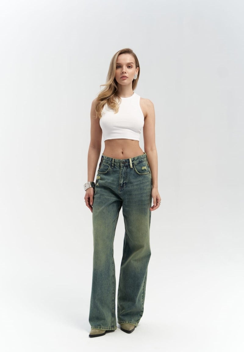 Mai Collection Blair Wash Green Jeans - Image 2