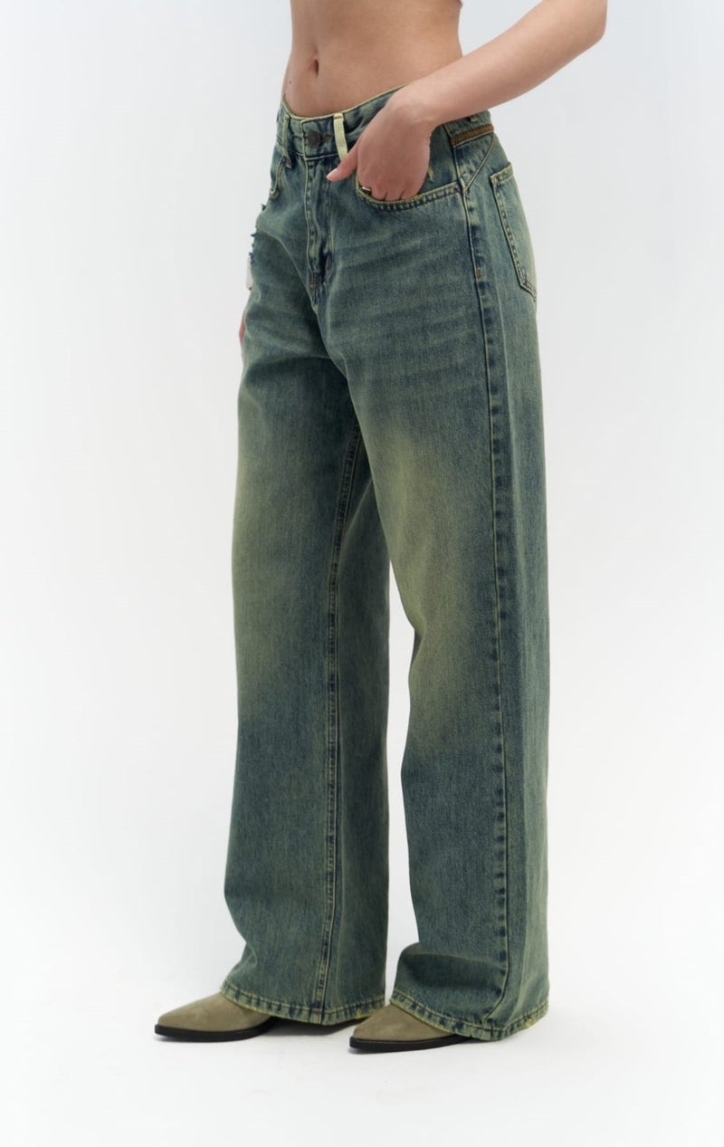 Mai Collection Blair Wash Green Jeans - Image 4