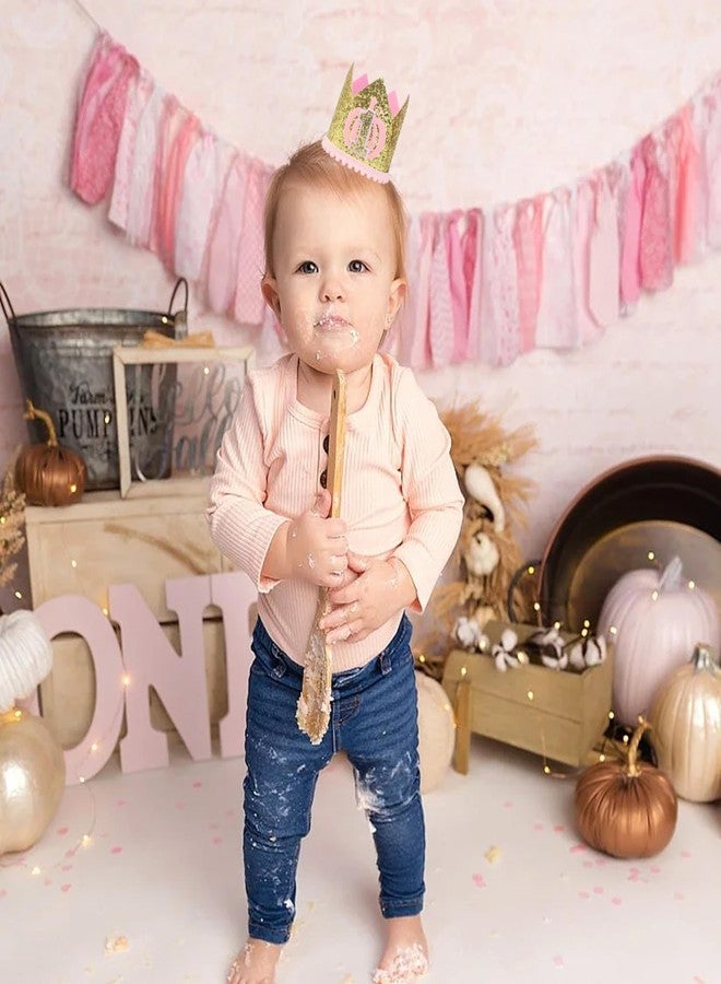 BOOMPA Girls Pumpkin Crown Hat for Birthday - Little Pumpkin First Birthday Crown - Pumpkin Themed Birthday Decorations - Baby's 1st Birthday Pumpkin Hat - Pumpkin Cake Smash Photo Prop - Image 4