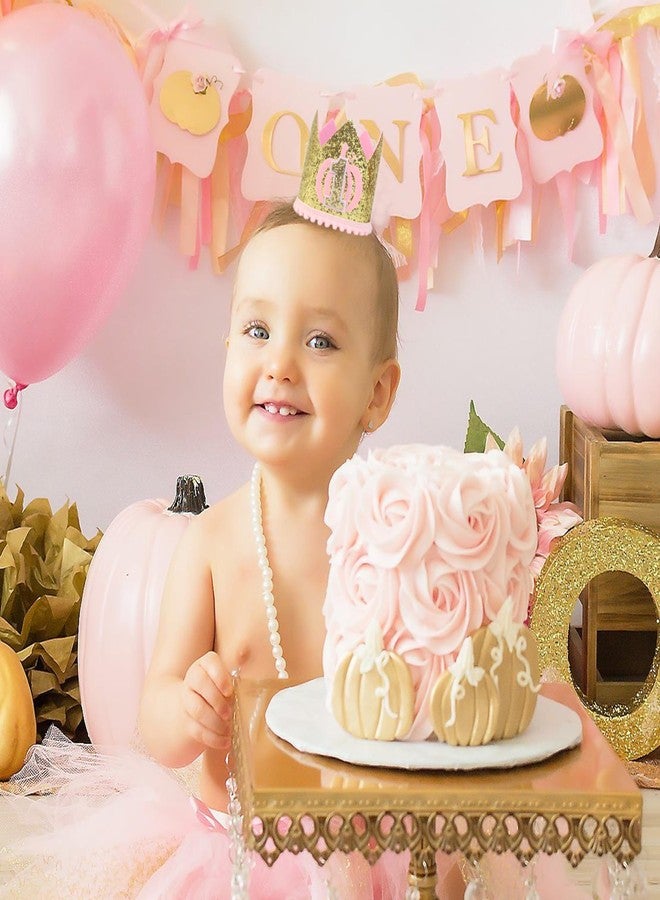 BOOMPA Girls Pumpkin Crown Hat for Birthday - Little Pumpkin First Birthday Crown - Pumpkin Themed Birthday Decorations - Baby's 1st Birthday Pumpkin Hat - Pumpkin Cake Smash Photo Prop - Image 3