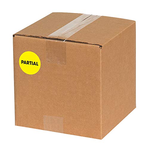 Tape Logic 2' Circle Label, 'Partial', Fluorescent Yellow, Roll of 500 Stickers, for Inventory Control and Warehouse Organization - Image 3