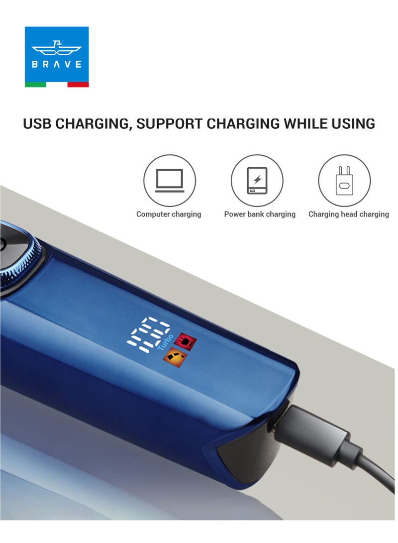 بريف ماكينة حلاقة الشعر وتقليم اللحية الاحترافية للرجال – طقم حلاقة لاسلكي قابل للشحن مع شفرة T، محرك بسرعتين، أمشاط قابلة للفصل (١مم/٢مم/٣مم)، شحن سريع USB-C، شاشة LCD، دقة من الفولاذ المقاوم للصدأ، للاستخدام المنزلي والصالونات - Image 5