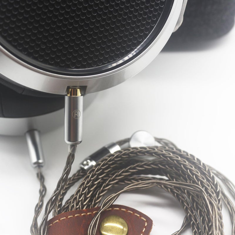كابل Youkamoo مقاس 4.4 ملم متوافق مع سماعات Hifiman HE4XX و HE-400i، كابل ترقية صوتي بديل مضفر بثمانية نوى مطلي بالفضة (نسخة 4.4 ملم إلى مزدوج 3.5 ملم ذكر) - Image 3