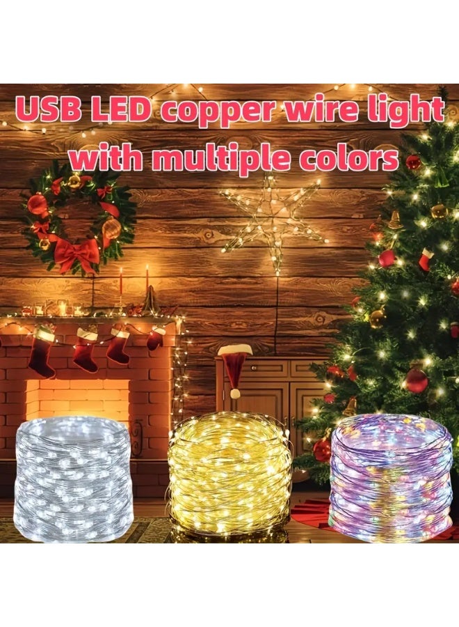 PAMEER Multicolor USB Powered Fairy String Lights 10m/32.8ft 100 LEDs USB Powered LED String Lights for Christmas, Eid, Ramadan, Diwali Wedding Birthday Party Home Decoration Waterproof with 8 Modes Changing - Image 4