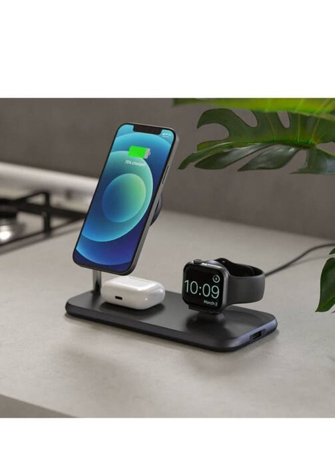 Zens ZENS Aluminum 4-in-1 MagSafe Compatible Wireless Charger USB-C PD - Black  - Image 3