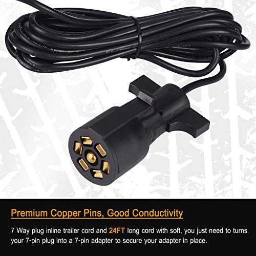 Linkitom Magnetic LED Trailer Towing Light Kit, 24ft Cable with 7 pin plug, IP68 Waterproof, DOT Approved - Image 2