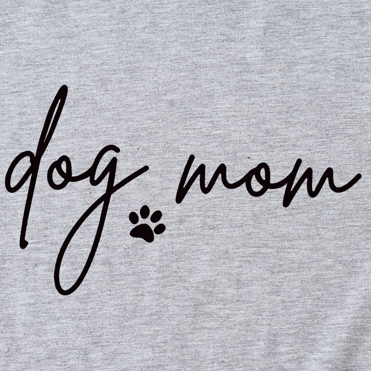 Dog Mom Dog Printed Letter Print Fashion Round Neck Loose Short Sleeve T-Shirt Female Independent Station - Image 4