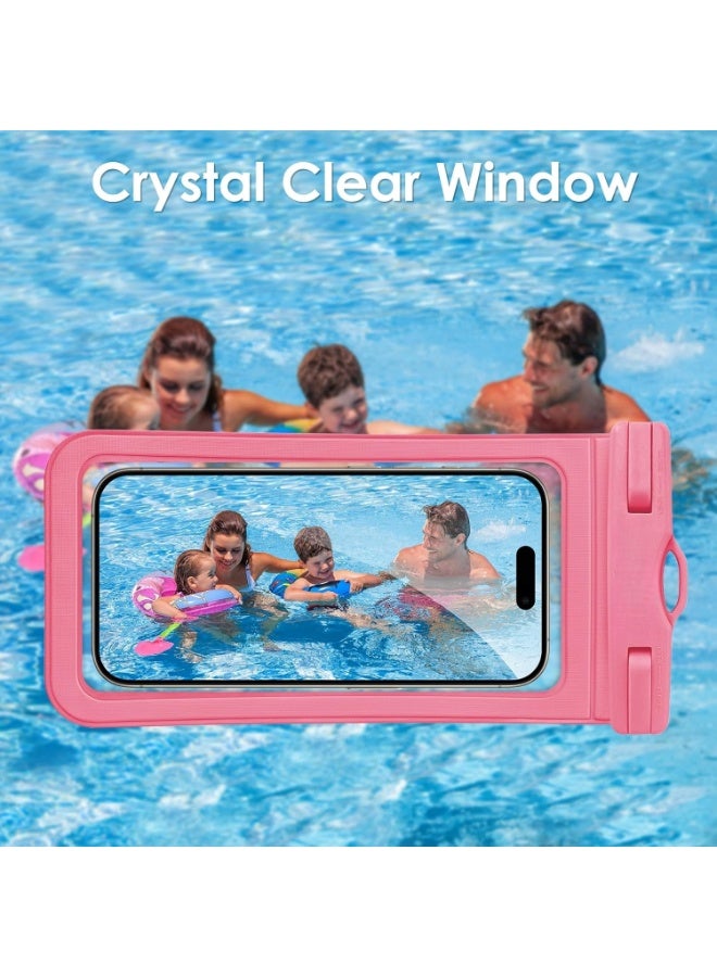 Cuken Waterproof Phone Bag Cover, Waterproof Phone Bag Universal  Waterproof Phone Case Dry Bag with Lanyard（pink） - Image 3