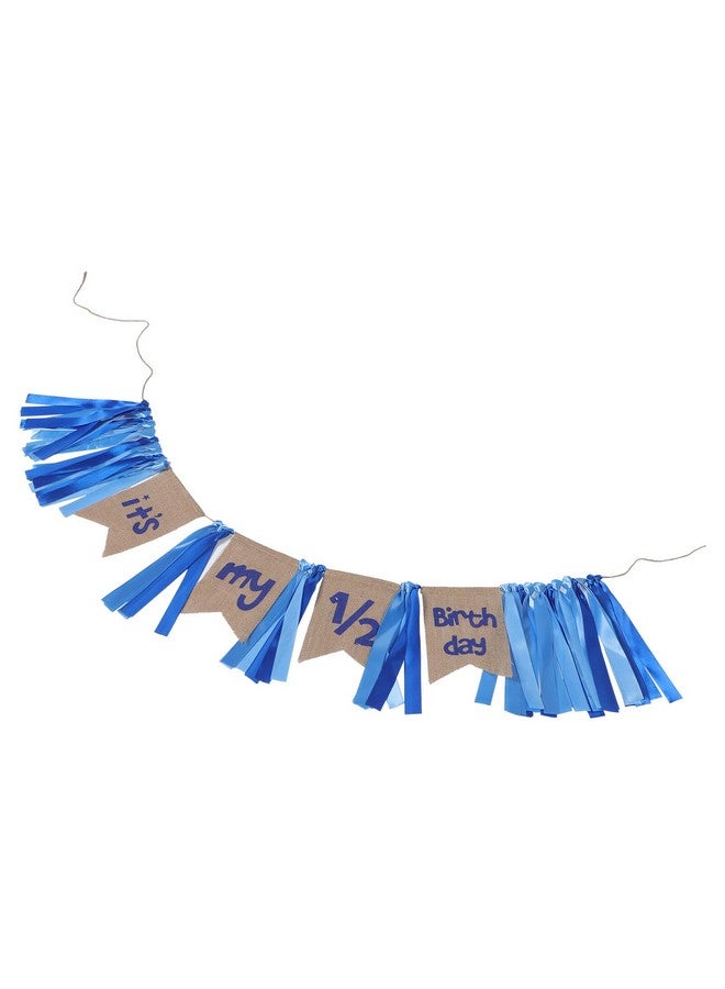 EXCEART Its My Half Birthday Banner Happy 6 Month Half Birthday Decorations Shower Sign for Boy Half Year Old Party Supplies - Image 1