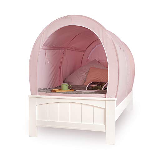 Snuggy Pod Bed Canopy – Pink (Twin Size) | Pop-Up Bed Tent | Sensory-Friendly Indoor Sleep Pod with Privacy & Light Blocking | Lightweight, Breathable & Foldable Design | Carry Bag Included - Image 1