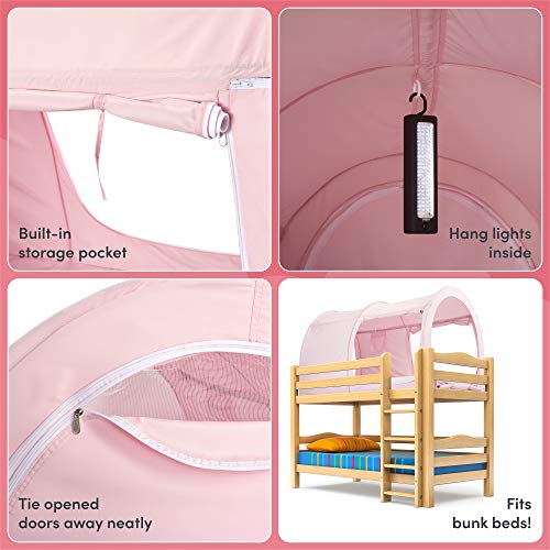 Snuggy Pod Bed Canopy – Pink (Twin Size) | Pop-Up Bed Tent | Sensory-Friendly Indoor Sleep Pod with Privacy & Light Blocking | Lightweight, Breathable & Foldable Design | Carry Bag Included - Image 5