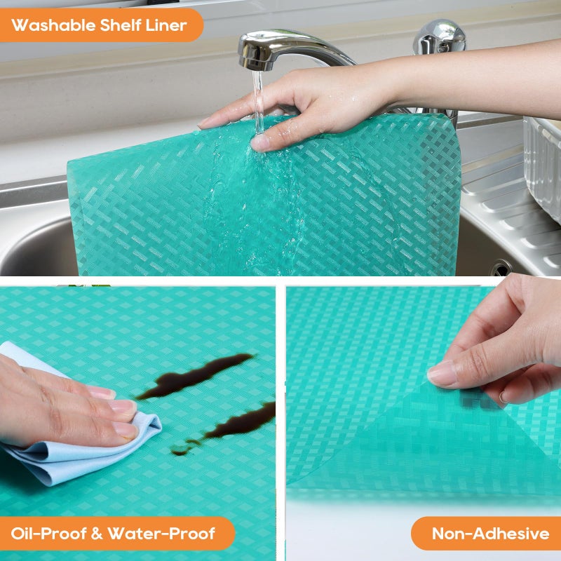 StaHom Fridge Liner Shelf Liners for Kitchen Cabinet Refrigerator Liners Waterproof & Oil-Proof Kitchen Cupboard Liner Non Adhesive Drawer Mats EVA Material for Shelves 11.8 x 59 Inches - Image 4