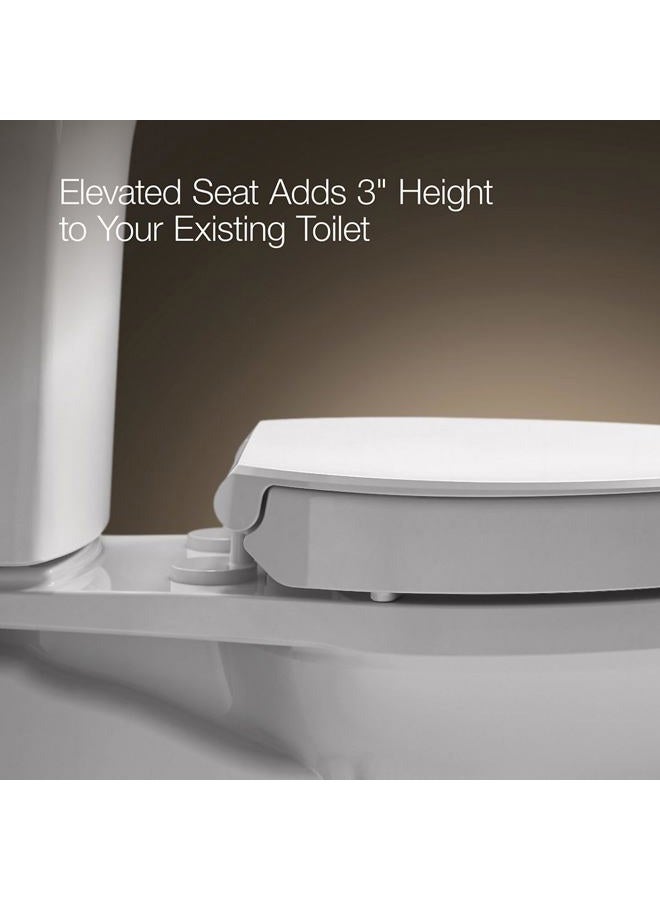 Kohler Hyten Elevated Quiet-Close Elongated toilet seat, White - Image 4