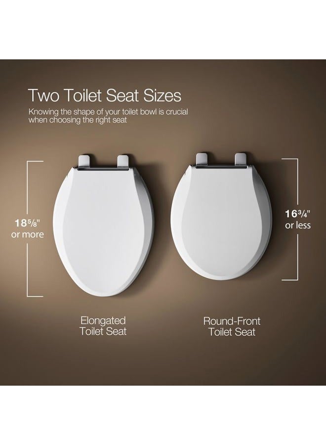 Kohler Hyten Elevated Quiet-Close Elongated toilet seat, White - Image 5