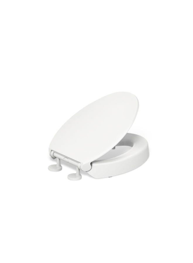 Kohler Hyten Elevated Quiet-Close Elongated toilet seat, White - Image 1