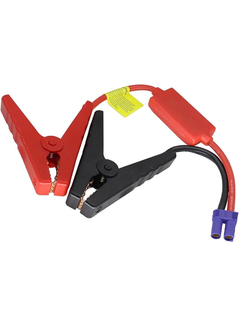 12V Car Jump Starter Replacement Cable with EC5 Connector - Heavy Duty Alligator Clamps - Emergency Battery Booster Cord for Portable Power Banks - Image 1
