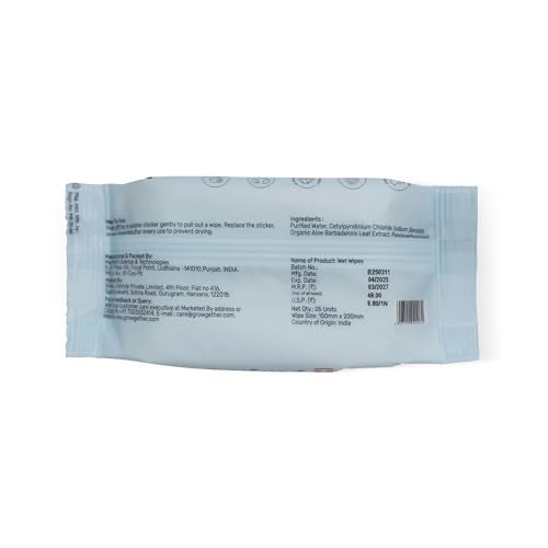 Growgether 99.9% Water Wipes (5 Wipes) Baby Care Travel Combo | Travel Friendly Sample Kit | Gentle Baby Essentials for Parents - Pack of 5 - Image 4