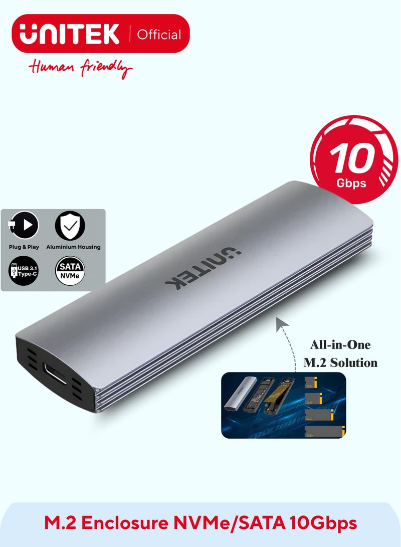 UNITEK M.2 Enclosure NVMe/SATA 10Gbps - Image 1