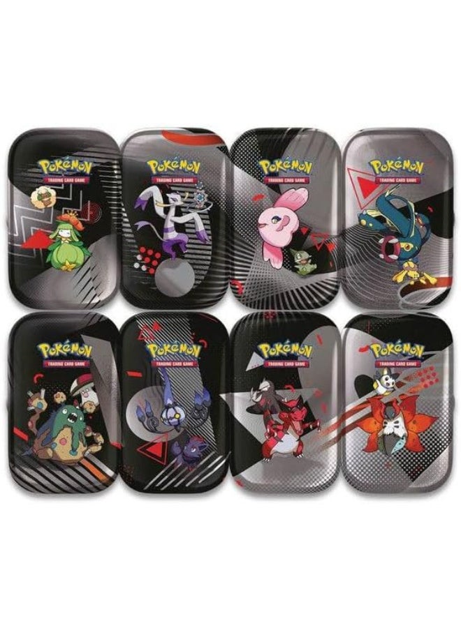 بوكيمون تي سي جي بوكيمون TCG – علبة Unova Mini Tin (علبة واحدة) – 2 حزم تعزيز + بطاقة آرت تجميعية