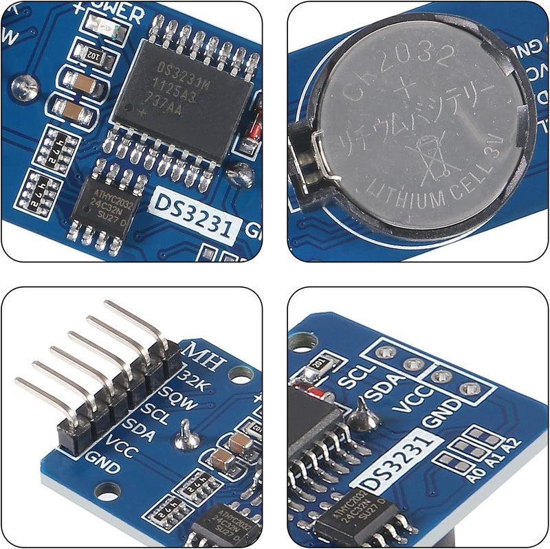 DORHEA 2PCS DS3231 AT24C32 IIC RTC Module Clock Timer Memory Module Beats Replace DS1307 I2C RTC Board with Male to Female Jumper Wire Cable - Image 3