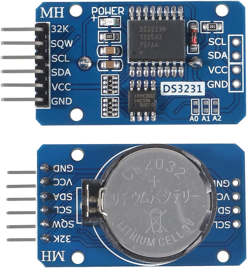 DORHEA 2PCS DS3231 AT24C32 IIC RTC Module Clock Timer Memory Module Beats Replace DS1307 I2C RTC Board with Male to Female Jumper Wire Cable - Image 2