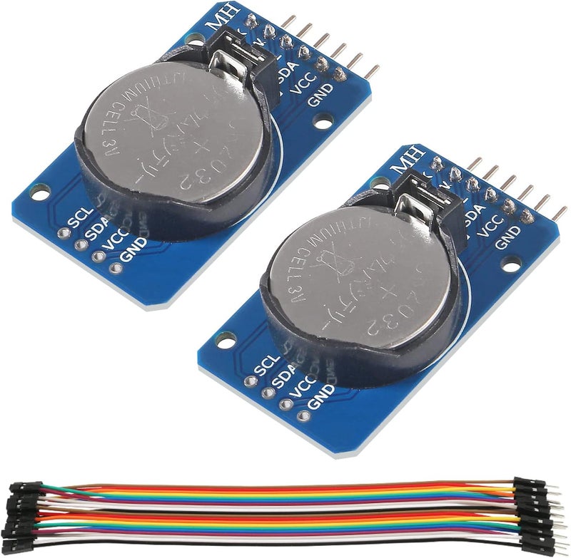 DORHEA 2PCS DS3231 AT24C32 IIC RTC Module Clock Timer Memory Module Beats Replace DS1307 I2C RTC Board with Male to Female Jumper Wire Cable - Image 1