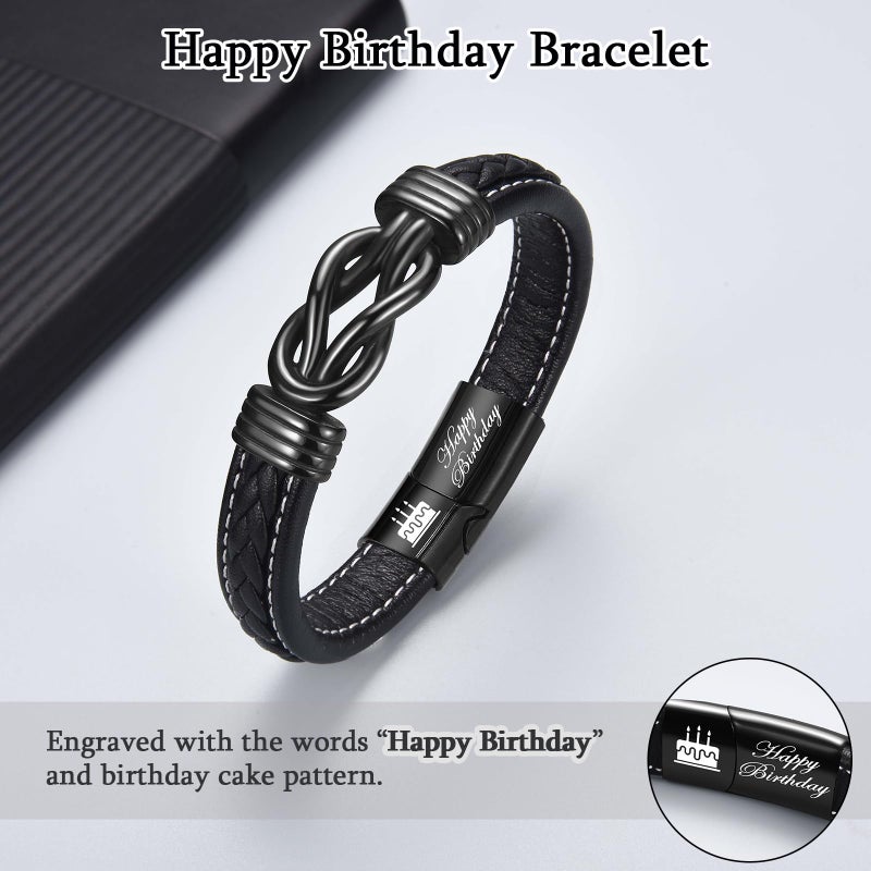FIEEFX 21st Birthday Gifts for Him 21 Year Old Birthday Gifts for Him Cool 21st Birthday Leather Bracelet Gifts Ideas for 21 Year Old Male Boyfriend Son Brother Grandson Nephew Friend - Image 2