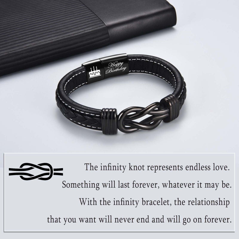 FIEEFX 21st Birthday Gifts for Him 21 Year Old Birthday Gifts for Him Cool 21st Birthday Leather Bracelet Gifts Ideas for 21 Year Old Male Boyfriend Son Brother Grandson Nephew Friend - Image 3