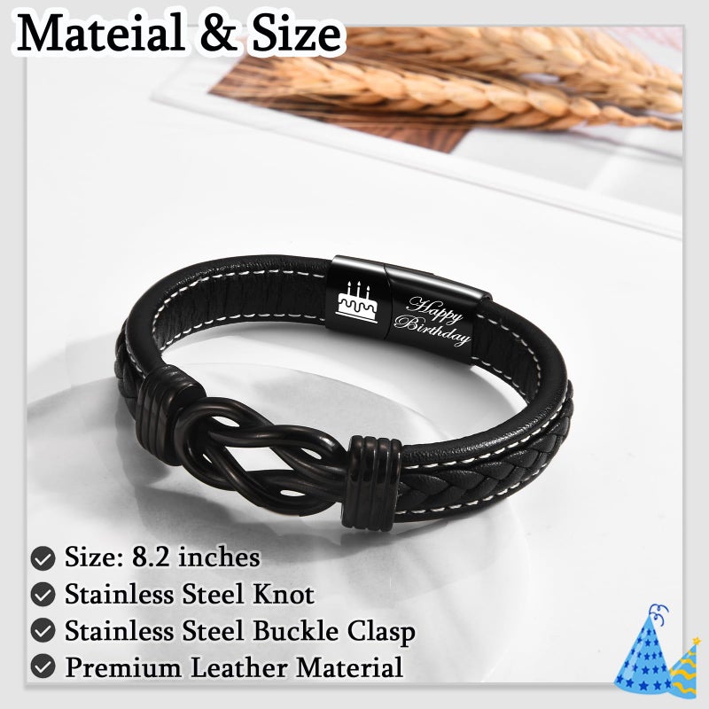 FIEEFX 21st Birthday Gifts for Him 21 Year Old Birthday Gifts for Him Cool 21st Birthday Leather Bracelet Gifts Ideas for 21 Year Old Male Boyfriend Son Brother Grandson Nephew Friend - Image 5