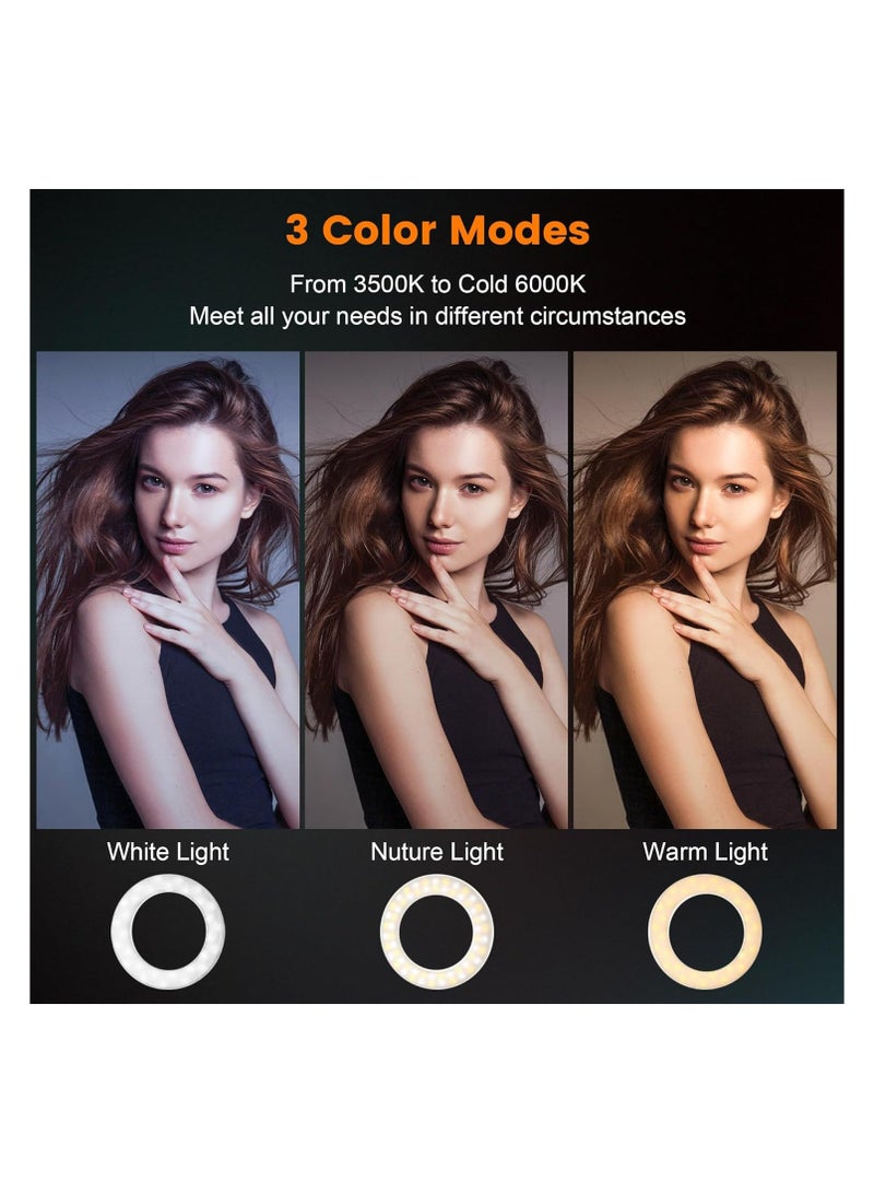 بيكنجينوس حلقة إضاءة قابلة للتثبيت على اللابتوب، طقم إضاءة لمؤتمرات الفيديو، ضوء للموبايل، ضوء سيلفي، حلقة إضاءة محمولة قابلة للشحن بمستويات سطوع ٤ و٣ أوضاع، تشغيل حتى ٨ ساعات، حلقة إضاءة للابتوب، يوتيوب، مؤتمرات فيديو، البث المباشر (أسود) - Image 4