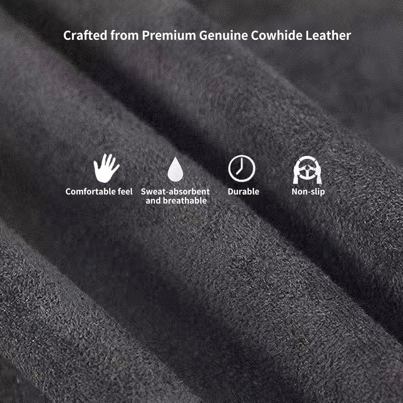 Qiyibei Suede Leather Steering Wheel Cover - DIY Stitch-On Wrap with Needle & Thread (Multiple Thread Colors), Breathable Cowhide, Non-Slip Grip, Fits 15-16 Inch, Comfortable & Durable for Year-Round Use - Image 4